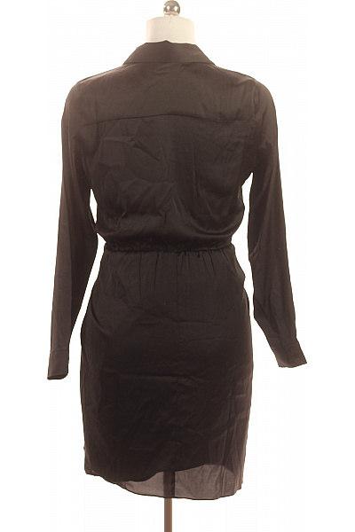 Guess Černé saténové košilové šaty zavinovací s páskem mini Velikost S | Guess | obrázek 2