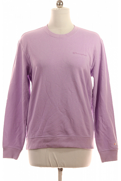 Champion Dámská Bavlněná Fialová Mikina Přes Hlavu Streetwear Crewneck Velikost M