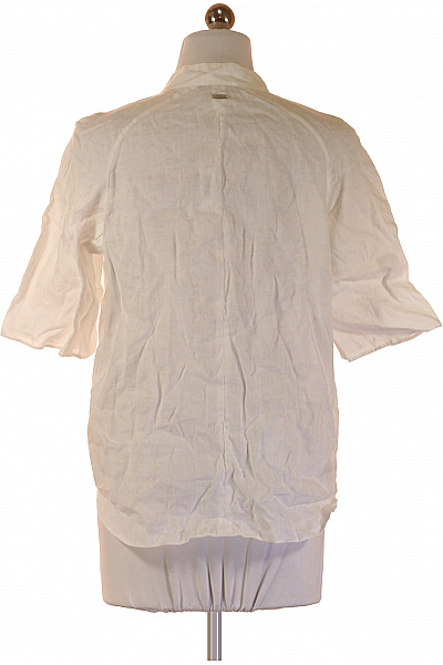 ARMANI Bílá lněná košile s krátkým rukávem a stojáčkem ležérní letní Velikost XS | ARMANI | obrázek 2