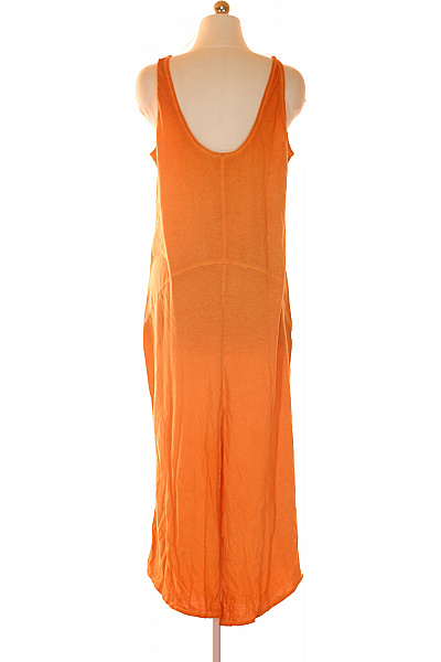 COTTON CANDY Oranžové maxi šaty bez rukávů volnočasové bavlněné modalové Vel. M | COTTON CANDY | obrázek 2
