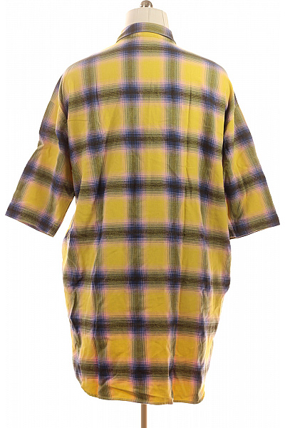 RISY & JERFS Dámské kostkované šaty s krátkým rukávem žluté Velikost 42 | RISY & JERFS | obrázek 3