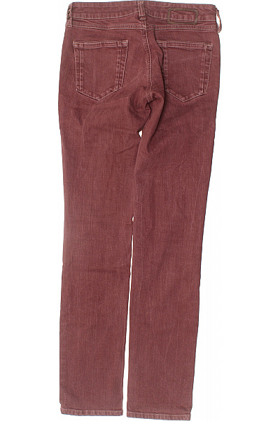 DIESEL Dámské bavlněné džíny bordó rovné seprané s kapsami Velikost 27 | DIESEL | obrázek 2