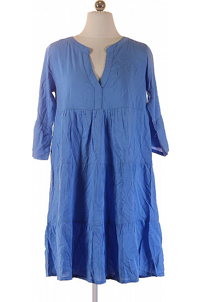 Sublevel Modré Volnočasové šaty S Krátkým Rukávem Vel. S