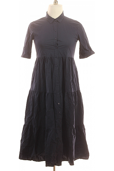 LAWRENCE GREY dámské košilové šaty midi volné bavlněné modré Velikost 40 | LAWRENCE GREY | obrázek 2