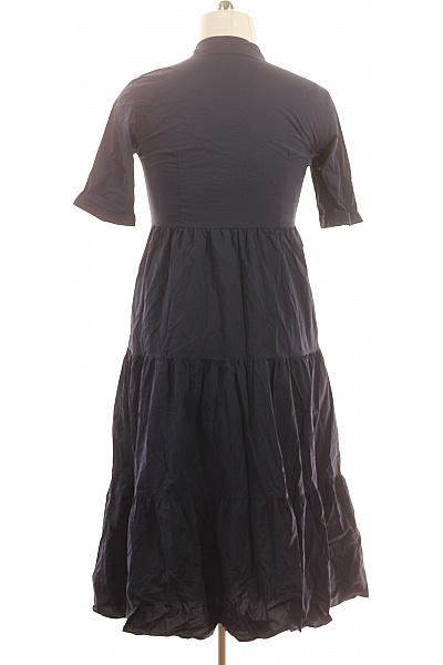 LAWRENCE GREY dámské košilové šaty midi volné bavlněné modré Velikost 40 | LAWRENCE GREY | obrázek 3