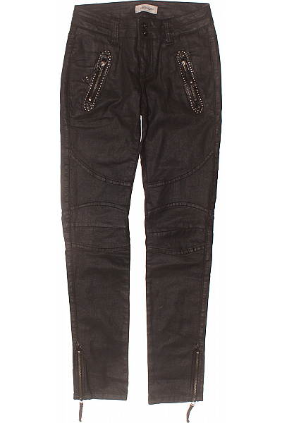 Mos Mosh Dámské bavlněné skinny kalhoty černé lesklé rockové moto Vel. 26 | Mos Mosh | obrázek 2