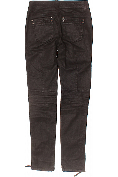 Mos Mosh Dámské bavlněné skinny kalhoty černé lesklé rockové moto Vel. 26 | Mos Mosh | obrázek 3