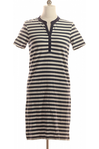 dámské pruhované tričkové šaty ke kolenům volnočasové Velikost 38 | Unimoda | obrázek 2