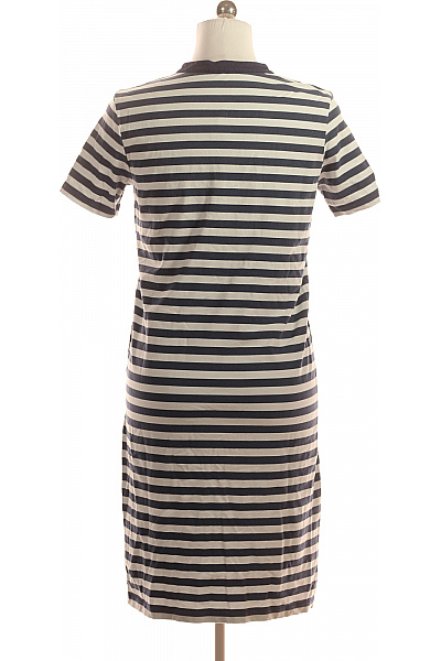 dámské pruhované tričkové šaty ke kolenům volnočasové Velikost 38 | Unimoda | obrázek 3