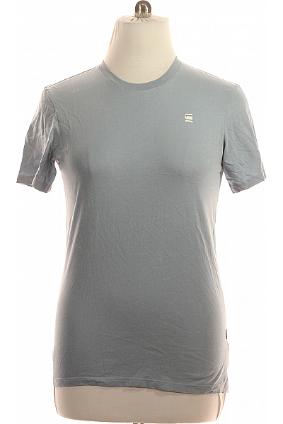 G-Star Dámské Bavlněné Tričko Modré Basic S Krátkým Rukávem A Kulatým Výstřihem Velikost L