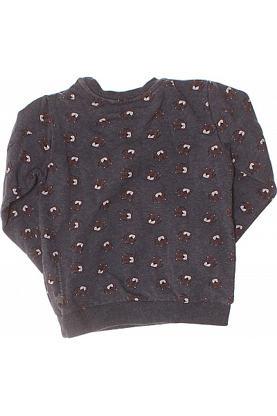 Dětská Bavlněná Šedá Mikina Medvídci Celoplošný Vzor Dlouhý Rukáv | Unimoda | obrázek 2