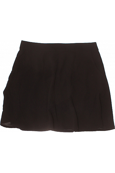 SOAKED Dámská Černá Polyesterová Mini Sukně Volná Letní Jednobarevná Skater Vel. 36