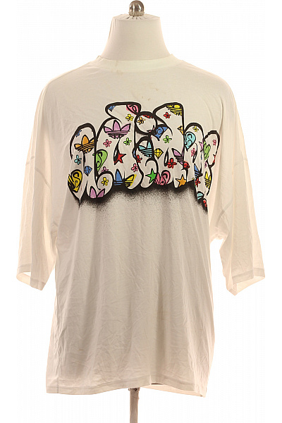 ADIDAS Dámské Tričko S Krátkým Rukávem A Potiskem Oversize Bílé Vel. XXL