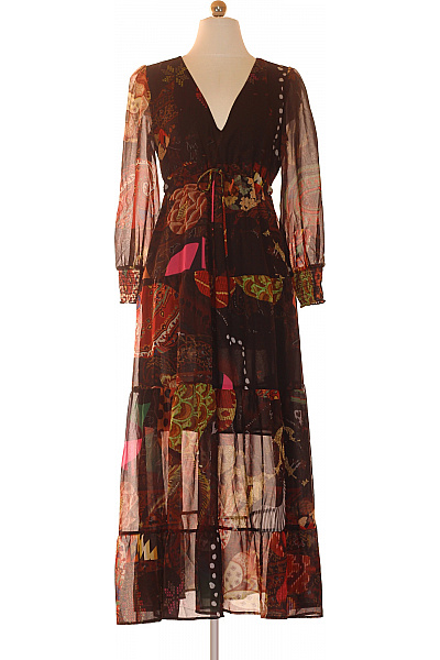 DESIGUAL Dámské šaty s dlouhým rukávem boho květované dlouhé Vel. M | DESIGUAL | obrázek 2