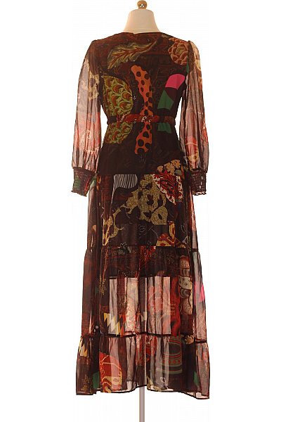 DESIGUAL Dámské šaty s dlouhým rukávem boho květované dlouhé Vel. M | DESIGUAL | obrázek 3