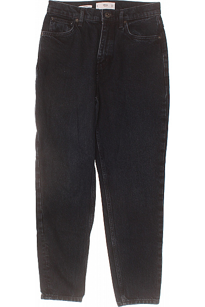 MANGO Dámské Bavlněné černé Džíny Volné Vintage S Vysokým Pasem Vel. 34