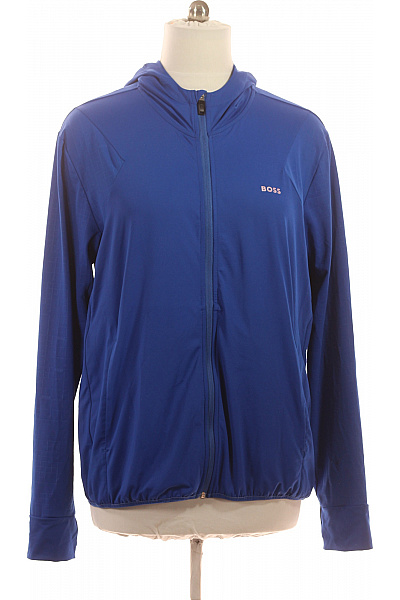Hugo Boss Pánská Modrá Mikina S Kapucí A Dlouhým Rukávem Na Zip Vel. XXL