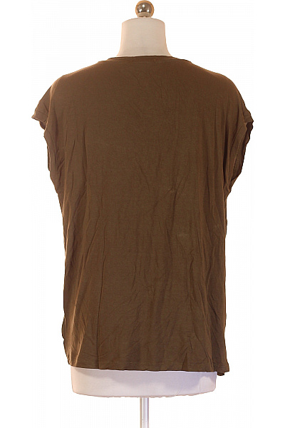 LAWRENCE GREY Dámská polyesterová halenka khaki V-výstřih krátký rukáv volná letní Velikost M | LAWRENCE GREY | obrázek 3