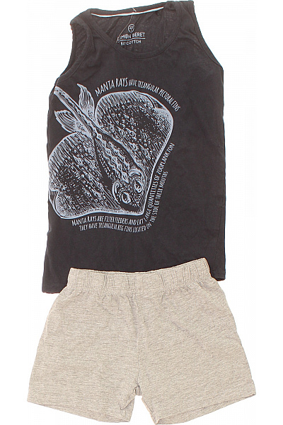 lemon beret Dívčí souprava tričko s krátkým rukávem a kraťasy šedé Velikost 128 | lemon beret | obrázek 2