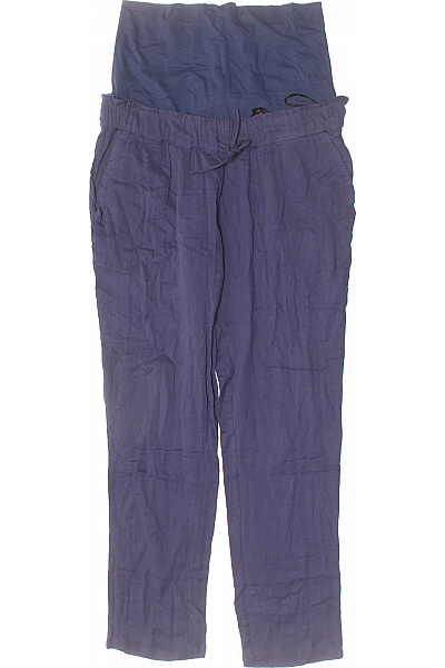 Mama Licious Dámské Bavlněné Kalhoty Volnočasové Modré S Kapsami Vel. L