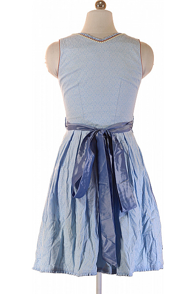 limberry modré lněné šaty dirndl s páskem letní Velikost 36 | limberry | obrázek 2