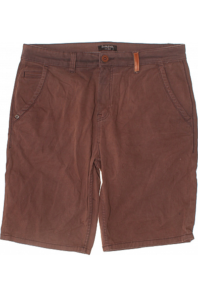 BRAVE SOUL Kraťasy Bavlněné Volnočasové S Kapsami Hnědé Velikost 34