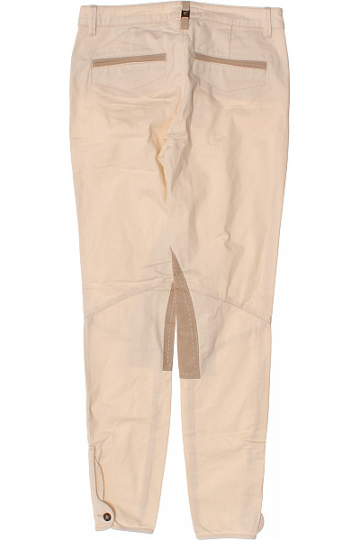 Trussardi Bavlněné jezdecké kalhoty béžové s koženými záplatami úzké Velikost 38 | Trussardi | obrázek 2