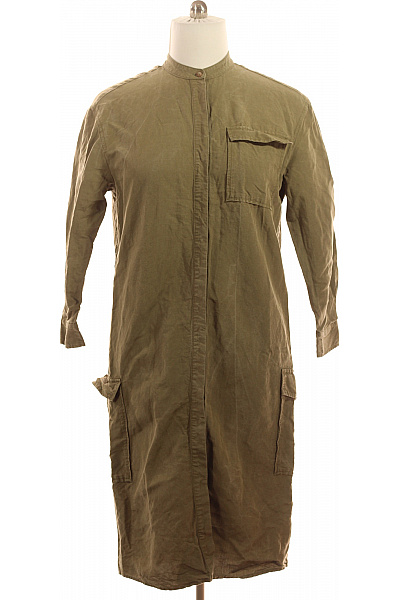 Marc O´Polo dámské lněné šaty se stojáčkem a kapsami khaki Vel. 40 | Marc O´Polo | obrázek 2
