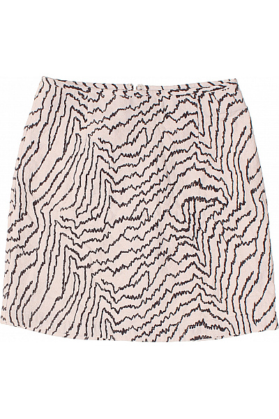 Reiss Dámská polyesterová mini sukně béžová černobílá vzorovaná áčková krátká Vel. UK 10 | Reiss | obrázek 2
