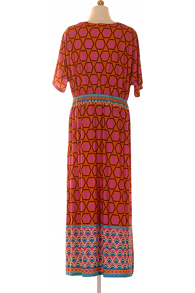 oui Dámské šaty maxi s krátkým rukávem boho oranžové Vel. L | oui | obrázek 3