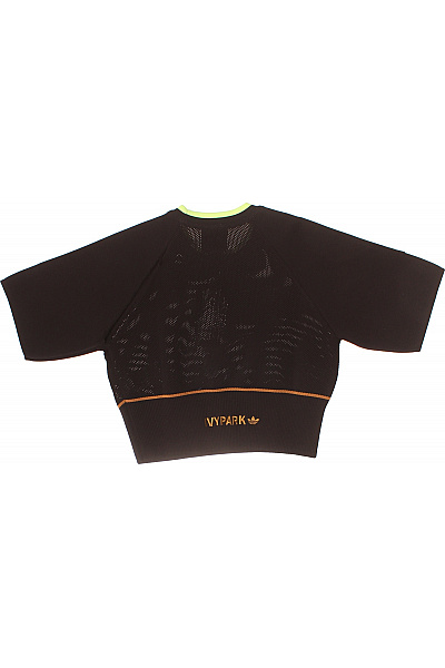 ADIDAS Černé crop top tričko s krátkým rukávem a průstřihy Velikost US 1X | ADIDAS | obrázek 3