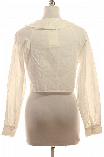 Bershka Bavlněná košile s dlouhým rukávem a velkým límcem na zavazování Vel. M | Bershka | obrázek 3