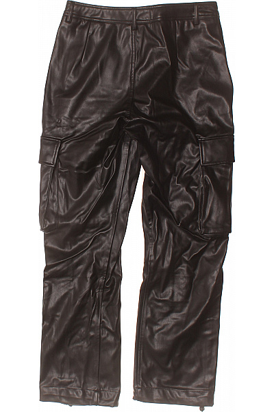 Dámské koženkové cargo kalhoty dlouhé černé volnočasové Vel. EU M | Unimoda | obrázek 2