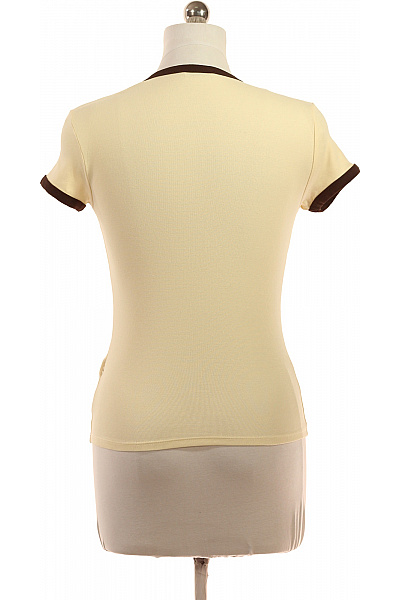 Bershka Dámské tričko s krátkým rukávem béžové basic Vel. m | Bershka | obrázek 2