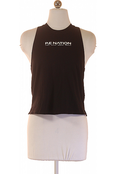 Dámské černé Tričko Bez Rukávů S Potiskem Velikost Xs