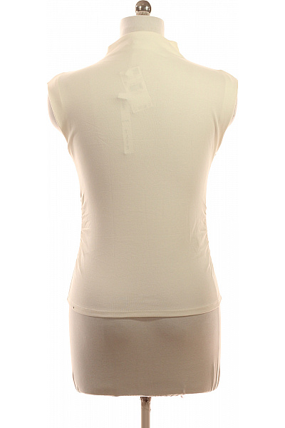 MANGO Dámská béžová halenka bez rukávů se stojáčkem elegantní letní modalová Vel. M | MANGO | obrázek 3
