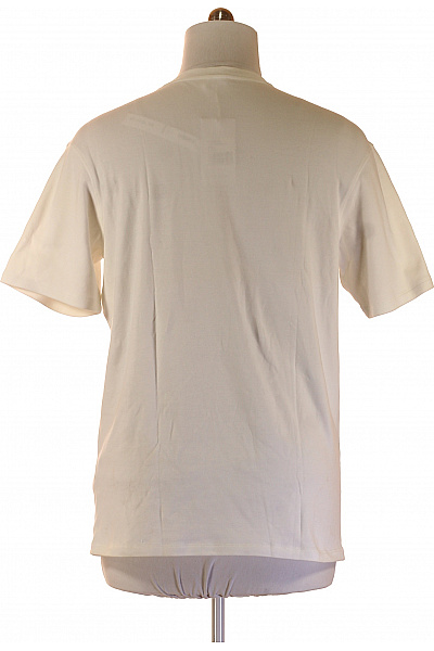 Pánské tričko s krátkým rukávem basic bílé bavlněné jednobarevné s kulatým výstřihem Velikost M | Unimoda | obrázek 2