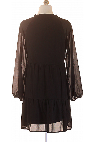 OBJECT Dámské šaty černé šifonové s dlouhým rukávem volnočasové Velikost 36 | OBJECT | obrázek 2