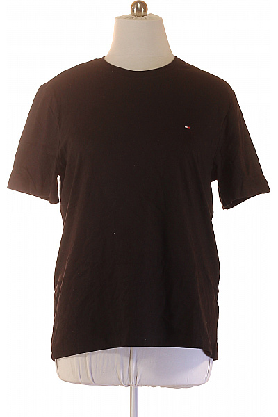 TOMMY HILFIGER Pánské Tričko S Krátkým Rukávem Jednobarevné Basic Bavlněné Velikost EU XL