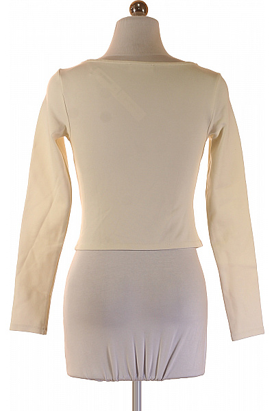 Dámské tričko s dlouhým rukávem béžové crop top Velikost 36 | Unimoda | obrázek 2