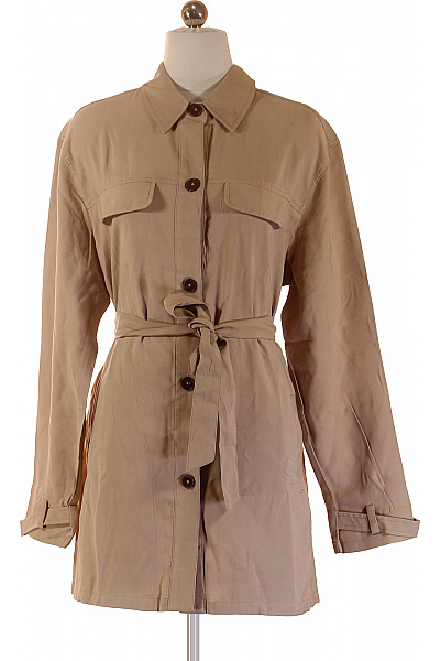 Dorothy Perkins Dámský Béžový Košilový Kabát S Páskem Elegantní Jarní Velikost EU 2