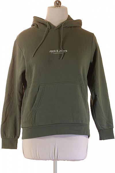 JACK & JONES pánská mikina s kapucí zelená jednobarevná streetwear přes hlavu Velikost L | JACK & JONES | obrázek 2