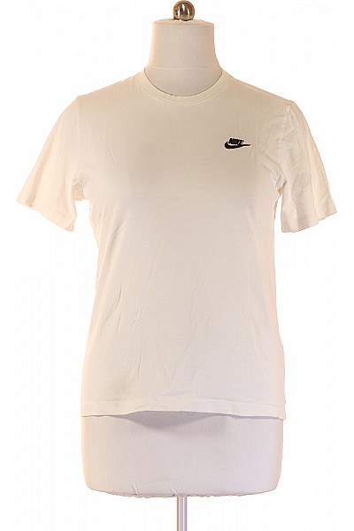 Nike Bílé Tričko S Krátkým Rukávem Basic Velikost M