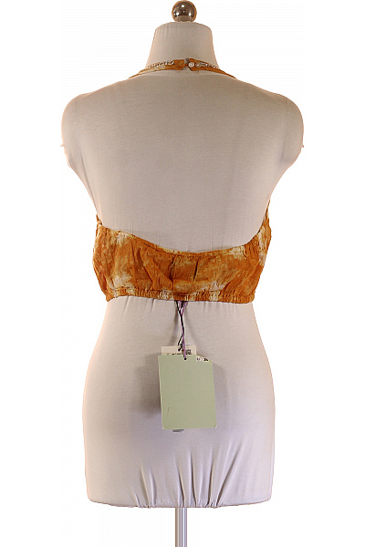 PULL&BEAR dámské tričko bez rukávů batikované s potiskem oranžové Vel. EU S | PULL&BEAR | obrázek 2