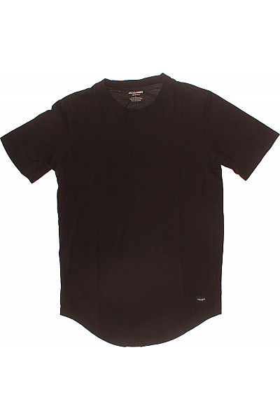 JACK & JONES Pánské tričko s krátkým rukávem černé jednobarevné basic prodloužené Velikost L | JACK & JONES | obrázek 2
