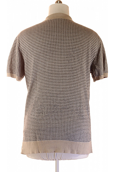 Pánské tričko s krátkým rukávem a límečkem béžové s potiskem Vel. L | Unimoda | obrázek 2