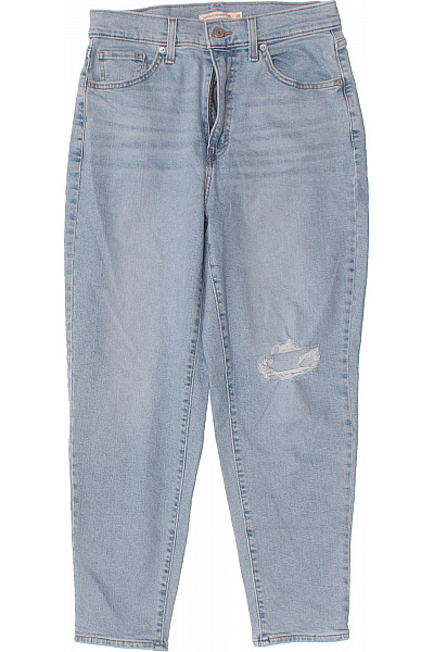 LEVIS Dámské Džíny Modré S Vysokým Pasem A Dírami Vel. 28