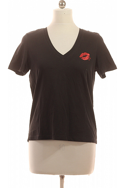 VERO MODA Dámské Tričko S Krátkým Rukávem A Potiskem Rtů Velikost EU M