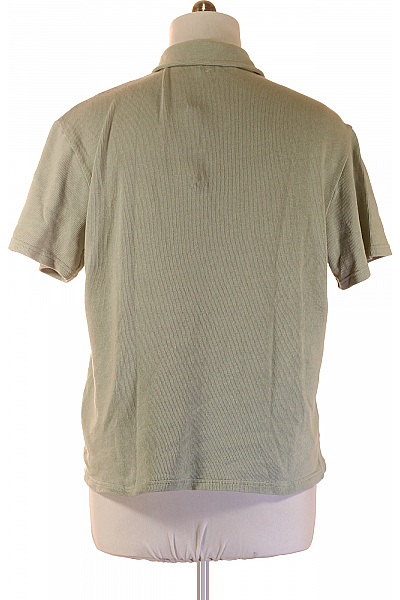 Pánské bavlněné tričko s krátkým rukávem a límečkem zelené Vel. XL | Unimoda | obrázek 2