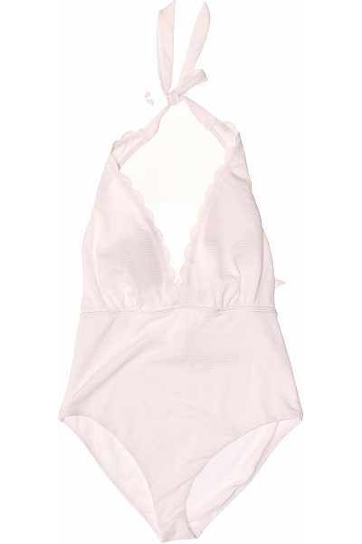 Hunkemoller jednodílné plavky za krk s volánky růžové žebrované Vel. 44 | Hunkemoller | obrázek 2